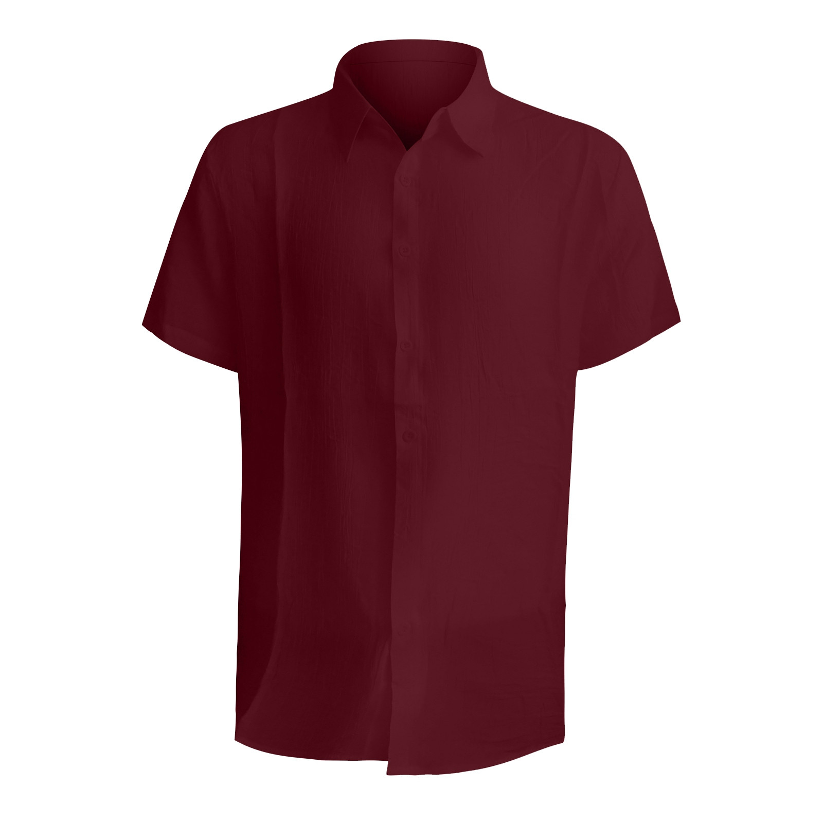 thumbnail image 2 of Camisa de manga corta con cuello cubano para hombre - Camisa informal con botones para bodas en la playa - Ropa de verano, 2 of 5